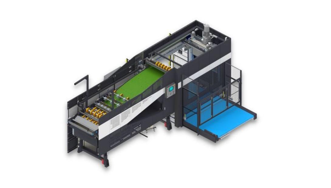 High line stacker for digital printing lines